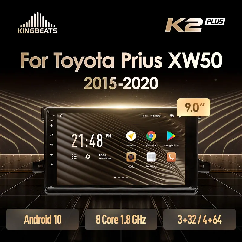 KingBeats штатное головное устройство For Toyota Prius XW50 2015 - 2020 GPS Android 10 автомагнитола на