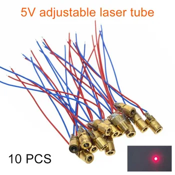 

10pcs Dot Diode Module Head Adjustable Diode Red Sight Copper Head 5V 6MM AS99