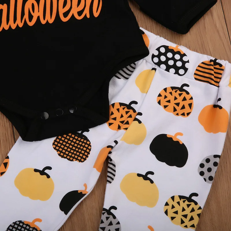 Pudcoco/брендовая одежда для маленьких мальчиков с надписью «My First Hallowen» Одежда для младенцев комбинезон с изображением тыквы для девочек, комбинезон, штаны осенняя одежда для малышей