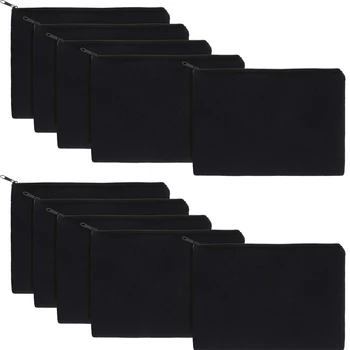 

10 Pieces Canvas Cosmetic Bag Multifunctional Cosmetic Bag Travel Cosmetic Bag Pen Coin Bag Blank DIY Bag