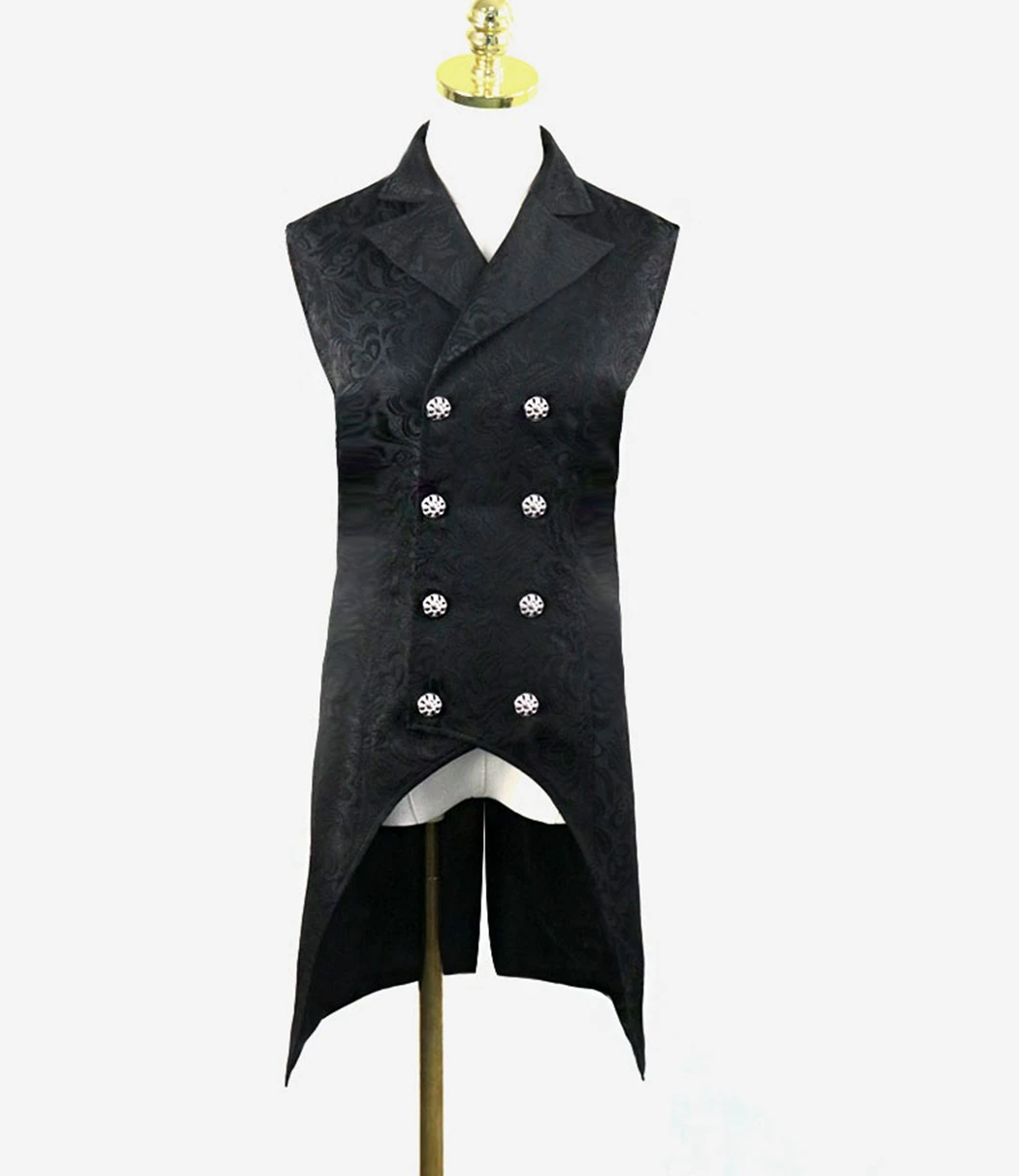 

Halloween Holiday Men Costume Gothic Steampunk Gentlemen Vest Tops 2019 New Sleeveless Slim Fit Top Male Night Party Tuxedo Male