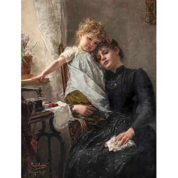 

Diy Picture Painting By Numbers Mother's Love Figure Canvas Acrylic Painting Wall Art Home decoration 40x50cm