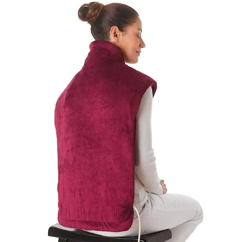 Flannel Health Relief Pain Massage Shawl Charging Thermapulse Decompression Relief Massaging Heat Wrap Massage Shawl EU/US Plug