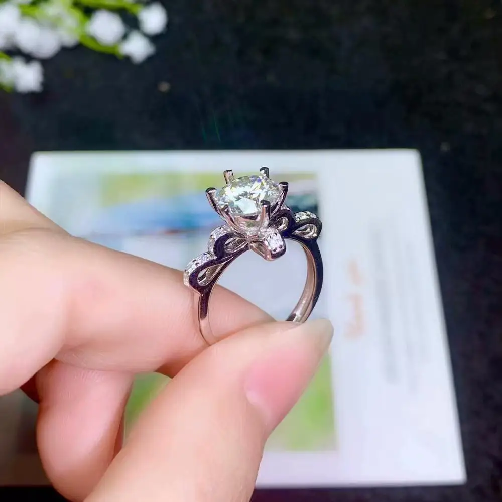 

moissanite Personality design New ring, 925 Sterling silver, beautiful color, sparkling, 1 carat 2 Carat Diamond D VVS1