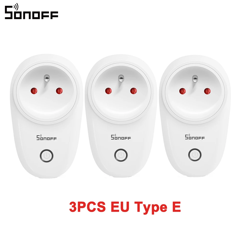 1/3/5PCS Itead SONOFF S26 WiFi Smart Plug EU Power Socket Wireless Outlet Timer Remote Control Works with Alexa Google Home 