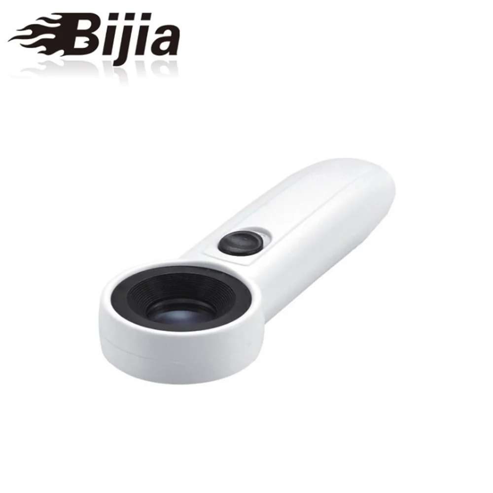 BIJIA 45x21 Optical Jewelry Identification HD High-end Handheld 45 Times Magnifying Glass with Light Magnifier MG6B-C