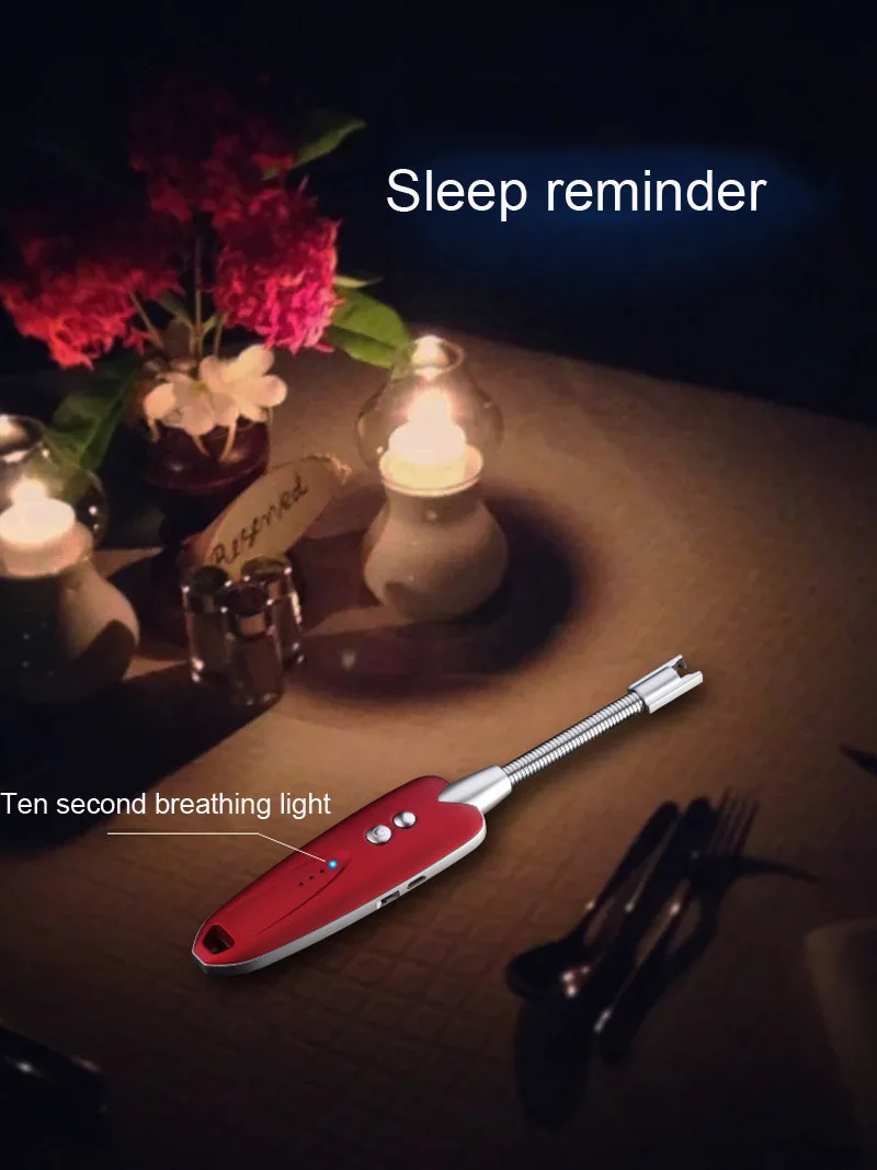 360 Rotation USB Rechargeable Cigarette Lighters Long Windproof Plasma Arc Electronic Lighters with LED Light Man Gifts