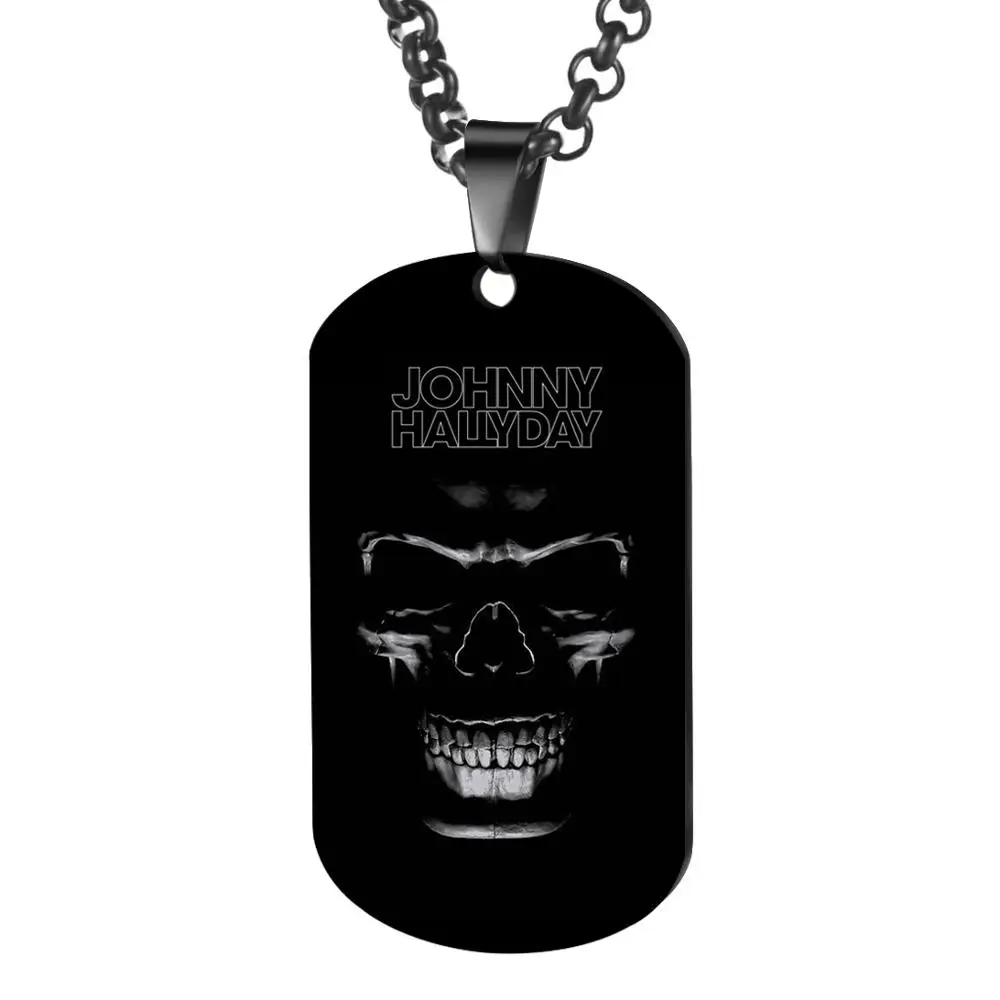Персонализированные выгравировать Джонни Холлидей фото в стиле панк рок Цепочки