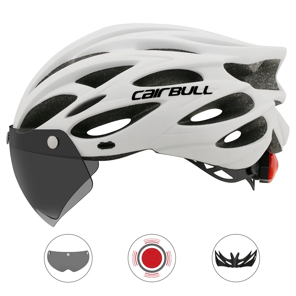 Details about   CAIRBULL Adult Bike Helmet Mountain Road Bicycle Helmet Lens And Brim Taillight 