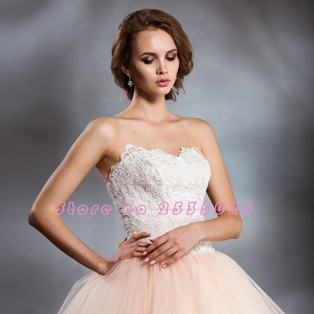Бальное платье на заказ, свадебные платья размера плюс Robe Mariage, милая горловина, кружевные аппликации, платья принцессы Boda