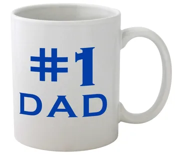 

Mugs #1 Dad Ceramic Coffee Mug, White, 11-Ounce