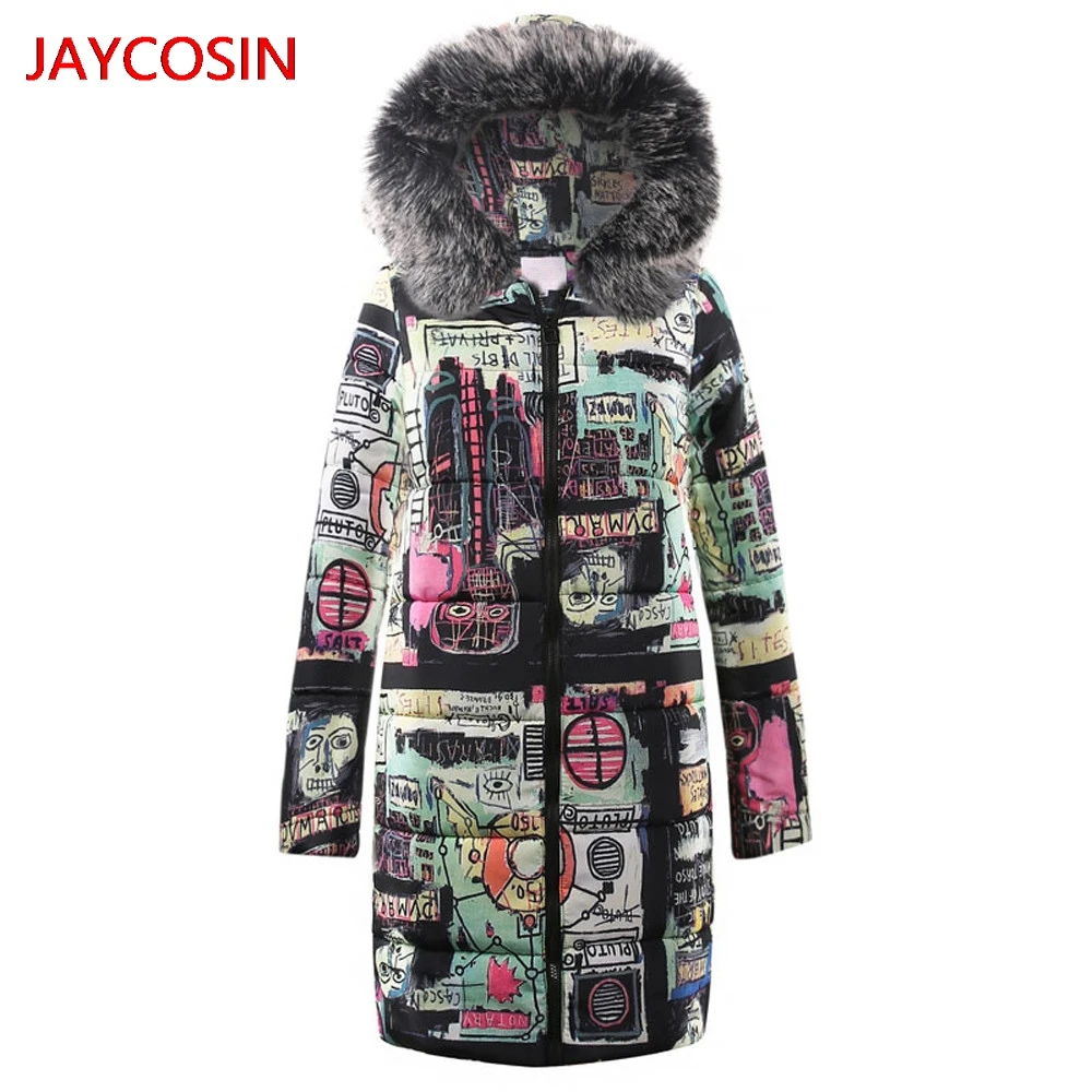 JAYCOSIN женские парки женские зимние длинные пуховые хлопковые Дамская парка пальто с капюшоном стеганая куртка Верхняя одежда Лидер продаж L400826