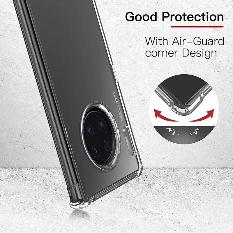 100 шт. для huawei Коврики 30 20 10 9 Pro Чехол из прозрачного силикона прозрачный TPU силиконовый блестящий чехол для телефона для Коврики 30 Honor 20 9 P30 P20 lite V20 V10