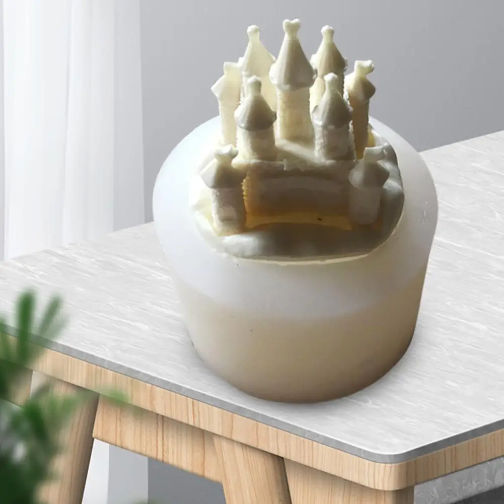 

DIY Stone Plaster Silicone Mold Innovative 3D Castle Mold Decoration Tool For Christmas Household Office Christmas Decoration