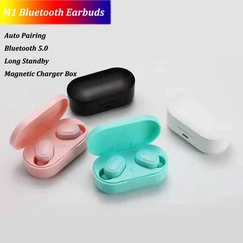 

TWS M1 Bluetooth Earbuds In-ear Mini Sports True Wireless Headset 5.0 Earphone Auto Pairing Long Playtime PK i14 i18 i10 by DHL