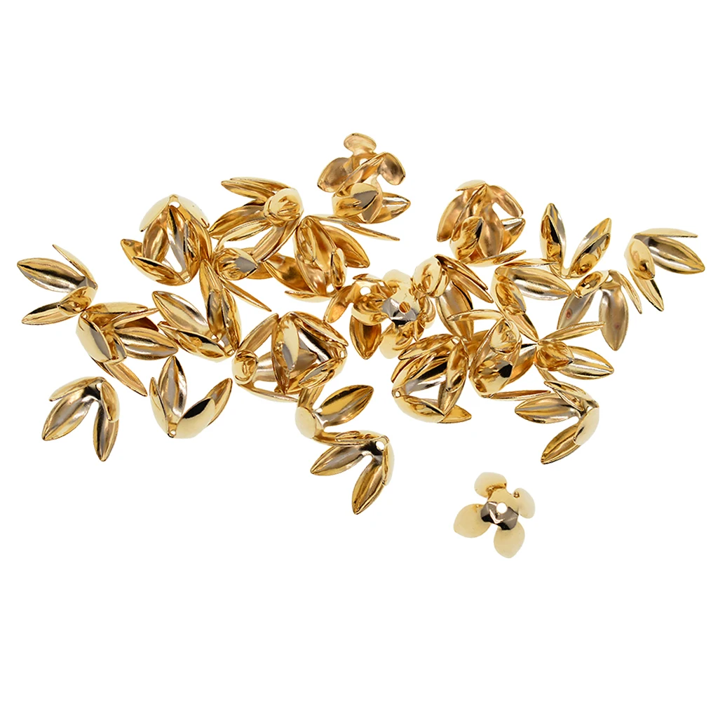 50 Pieces Chic Alloy Adjustable Lily Flower End Bead Caps Jewelry Beading Accessory Jewelry Making Embellishments