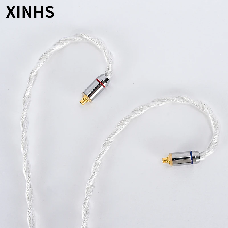 Xinhs Núcleo Único Cristal Cobre Prata Chapeado Fio de Atualização Alta Fidelidade Cabo com 3.5 2.5 4.4 mm Plug Mmcx 0.78 mm Pinos Qdc Conector - Image 6