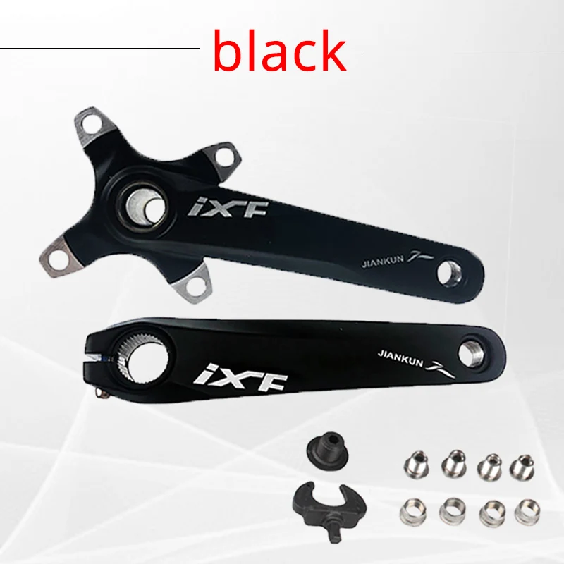 black crank JIANKUN 104BCD IXF алюминиевый дорожный горный велосипедный Кривошип 170 мм MTB велосипедный шатун с нижним кронштейном BB Аксессуары для велосипеда - Цвет: black crank