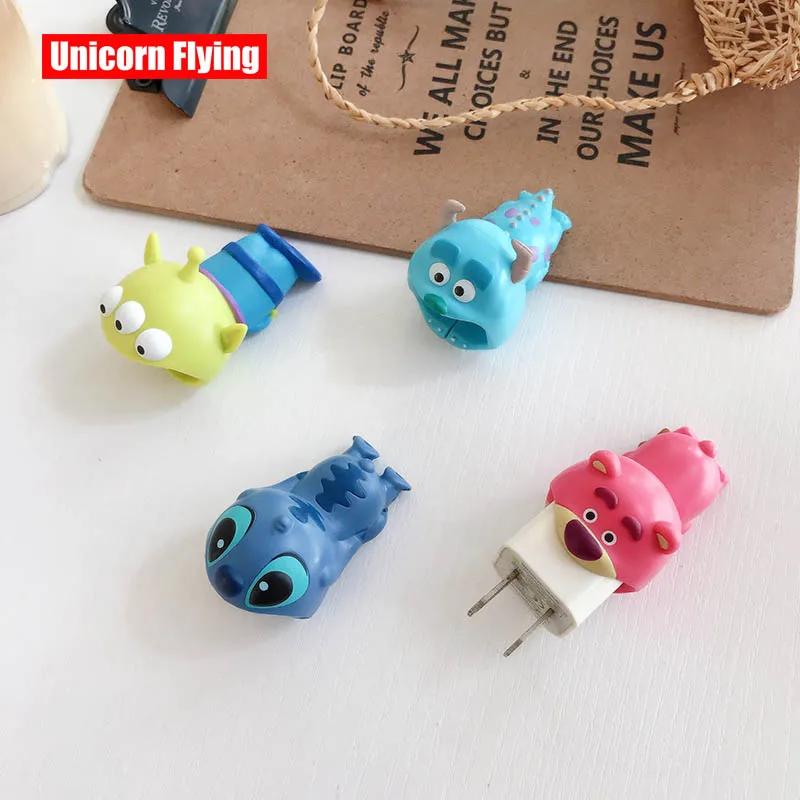 

LinXiang Strawberry Bear Stitch Sulley Bites USB Plug Cover Phone Charger Protector For i Phone Original 5V1A Charger Plug