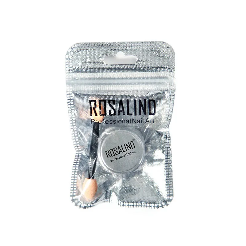 Rosalind Nail Magic зеркальный хромированный порошок Губка палочка пыль лак для ногтей нужен Черный Гель-лак Золотой Серебряный набор
