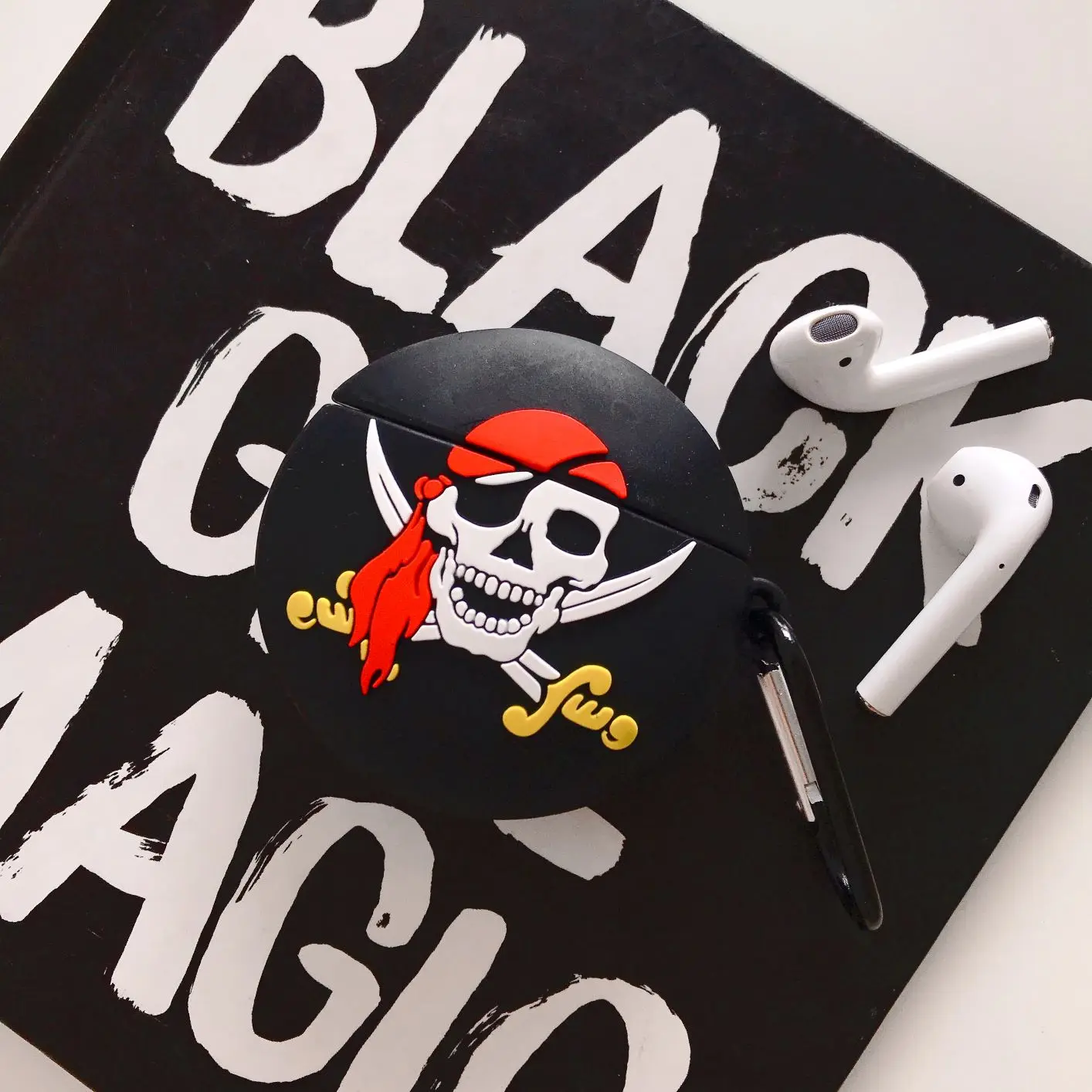 pirate skeleton Earphone Case for Airpods 2 Case fashion Cover for Apple Airpods Case Silicone Protective shell Accessories Box