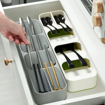 

Kitchen Block Holder Drawer Forks Spoons Storage Rack Sauce Spice Bottle Storage Cabinet Kitchen Cultery Organizer