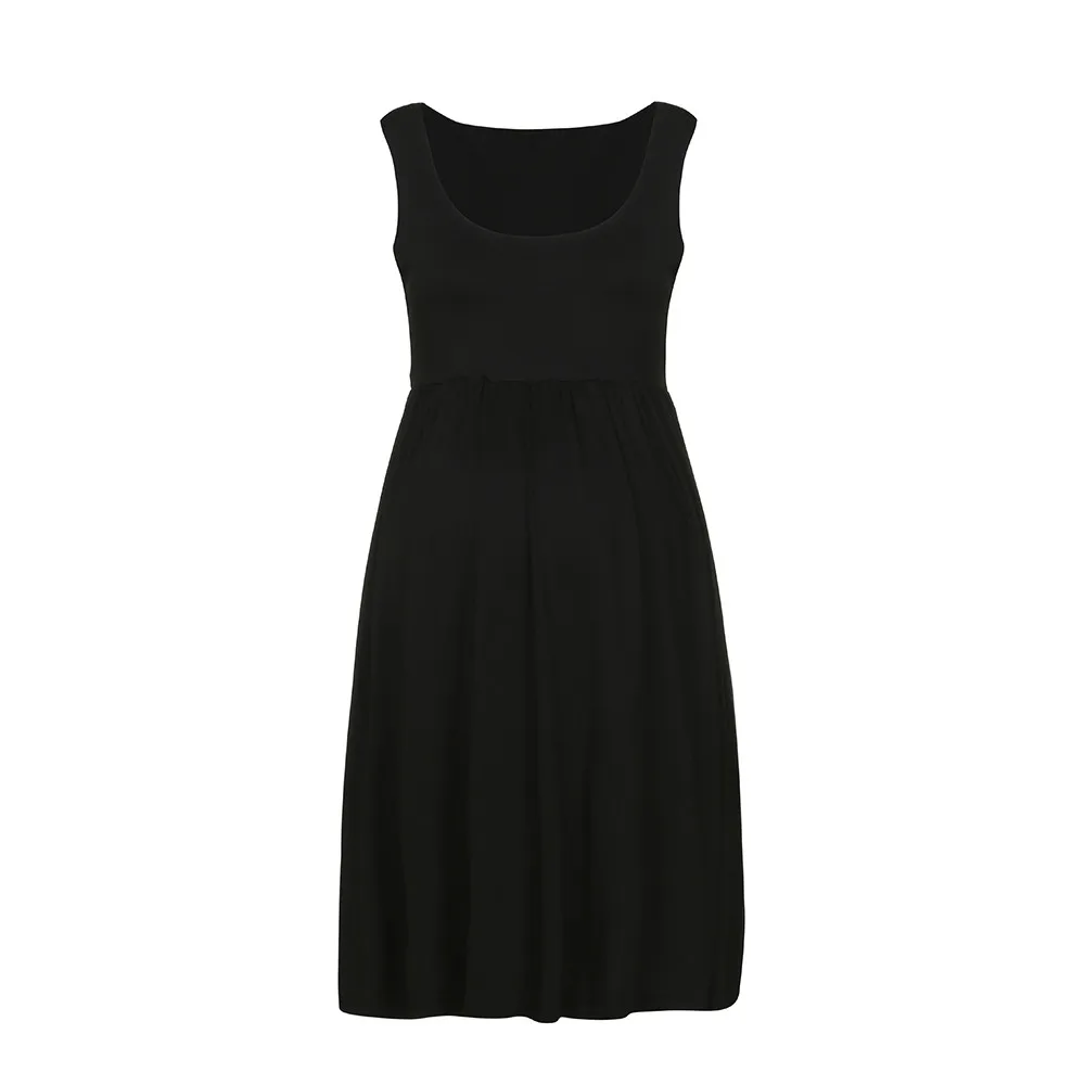 

Maternity Women Dress maternity Dresses Summer Fashion Womens Pregnants O-Neck Sleeveless Nursing Maternity Solid Vest casual