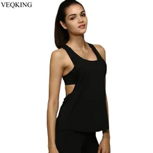 VEQKING/Женская дышащая одежда для йоги без рукавов, Быстросохнущий Спортивный жилет, спортивный топ для фитнеса, тренировочная одежда для бега