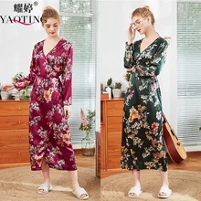 YAO TING the new robe fashion bathrobe sleepwear peignoir femme sexy robe dressing gown bridal robes plus size women autumn