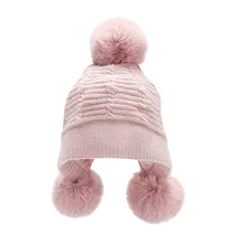 Зимние шапки для женщин, женская шерстяная шапка бини, одноцветная шапка с воротником, толстая вязаная теплая шапка для женщин Skullies bonnet femme hiver