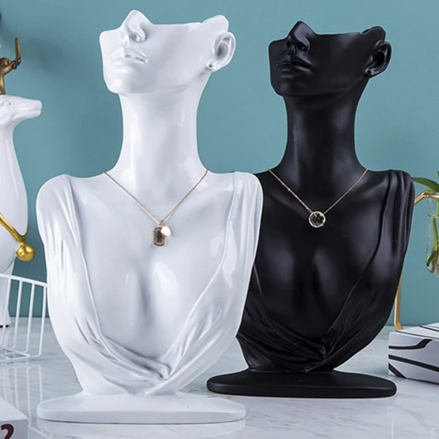 Velvet necklace display for selling, White jewelry necklace organizer,  Small bust jewelry stand - AliExpress