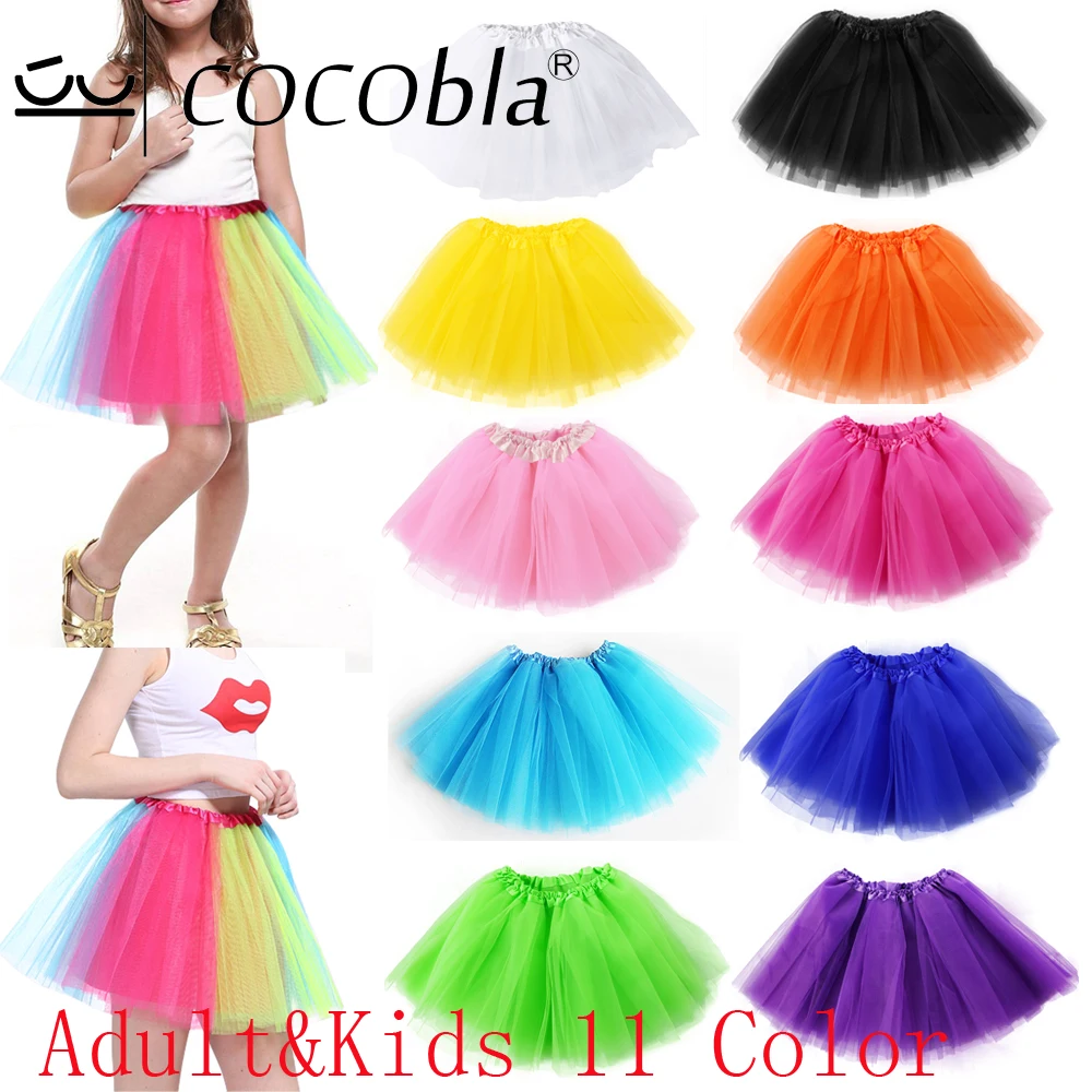 Women's Skirt Rainbow Tutu Women Elastic Ballet Dancewear tutus Mini Tutu Skirt Fairy Yellow Tulle Skirt Mother Daughter