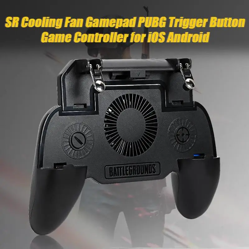  Cooling Fan Gamepad PUBG Trigger Button Game Controller for iOS Android Phone