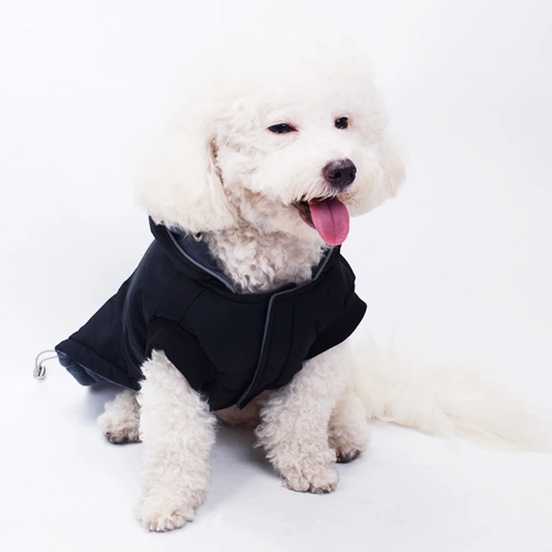 Зимняя Теплая Одежда для собак зимнее пальто для собак куртка для маленьких собак Черный Теплый наряд для домашних животных куртка для кошек зимняя одежда 35
