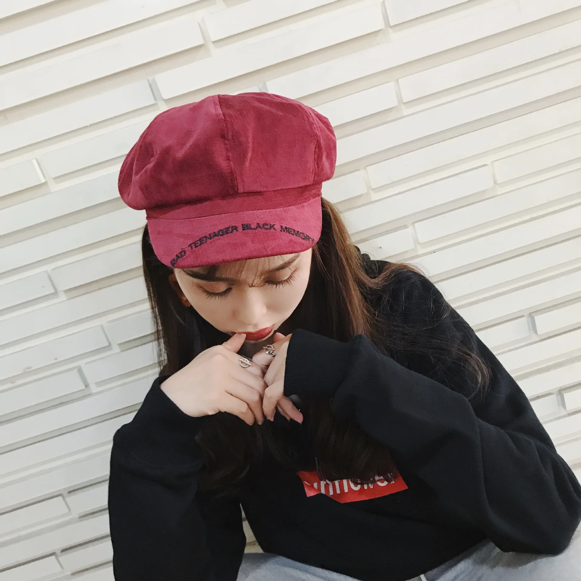 

Octagonal Cap Women's Autumn And Winter Fashion Korean-style Fashion Japanese-style Literature And Art Versatile Navy England Wo