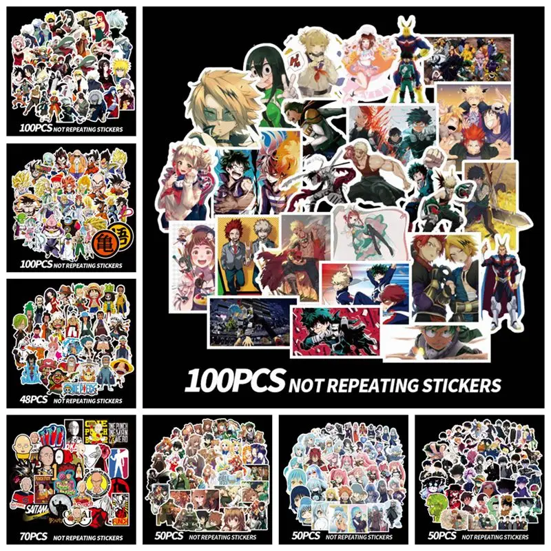 

Stickers Pack Anime My Hero Academia Cool Scrapbook Suitcase Skateboard Laptop Waterproof Graffiti Sticker DIY Toys For Children