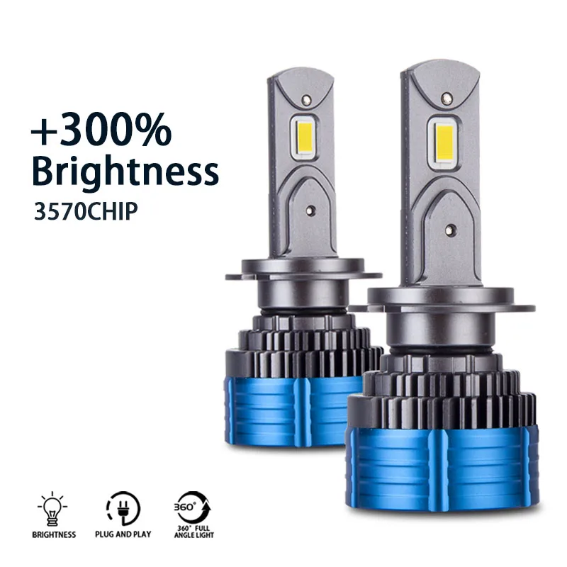 DAWNKNIGHT 4300K 6000K K4C H4 H7 Лампа 12 В яркая H1 H11 светодиодсветильник фара H8 9006