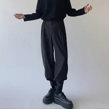 2021 Autumn New Trousers Men's Straight Tube Loose Drop Korean Fashion Wide Leg Casual Elegant Tide Black Suit Pants For Male