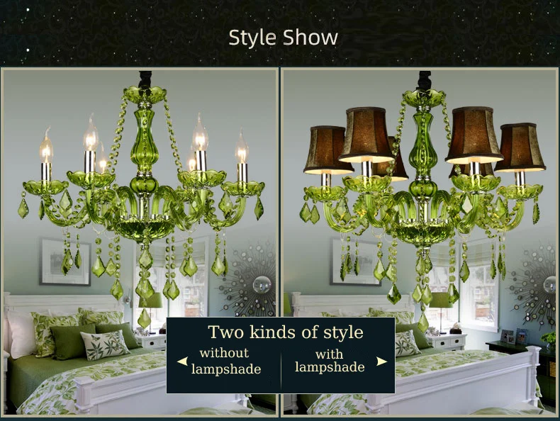 dining room chandeliers E14 Luxury Crystal Chandelier Green Wedding Parlor Bedroom Villa Suspension Light Hotel Restaurant Cafe Bar Candle Pendant Lamps cheap chandeliers