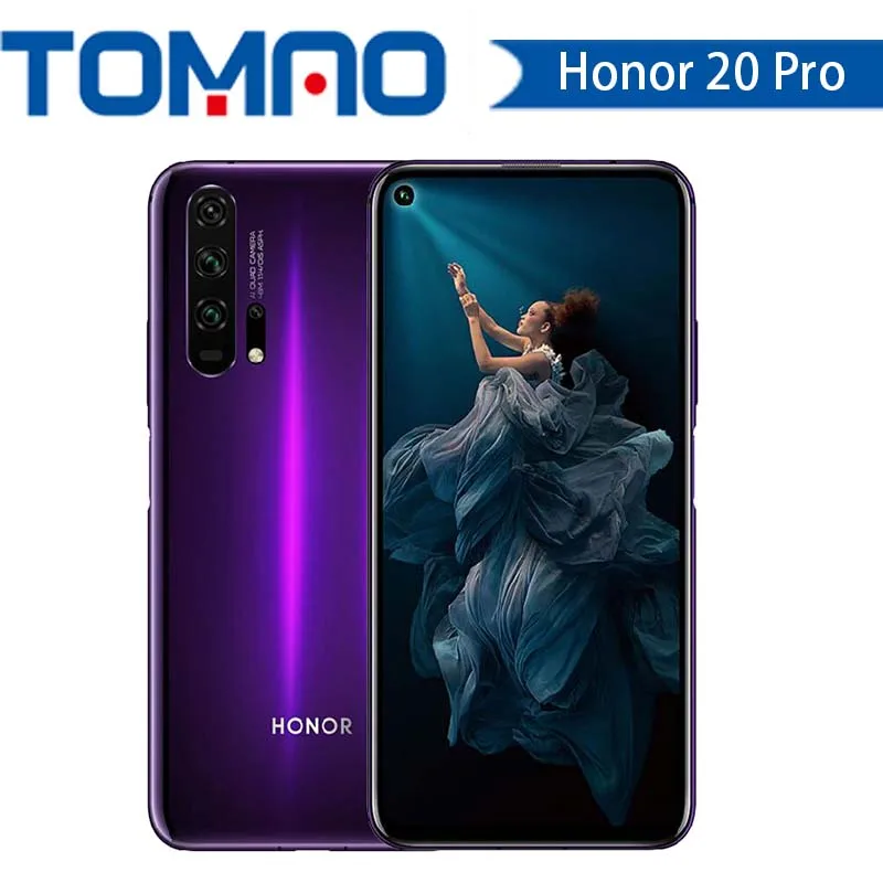 Honor 20 Pro Global rom, 8 ГБ, 128 ГБ, 256 ГБ, 6,26 дюйма, FHD+ 2340X1080 P, 980 Мп+ 32 МП, отпечаток пальца, NFC, восьмиядерный смартфон Kirin