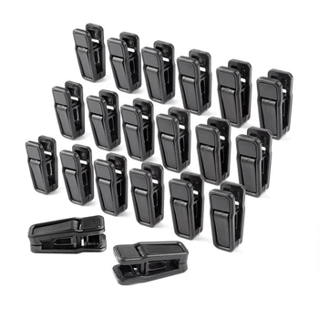 

Plastic Hanger Clips Black Strong Pinch Grip Clips for Use with Slim-line Clothes Hangers, Multi-purpose Finger Clips 20 Pack