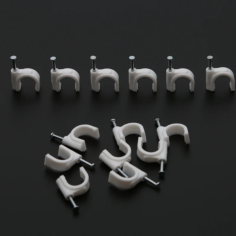 Пластиковые зажимы для кабелей стальные 8 мм фиксирующий Зажим труб настенный