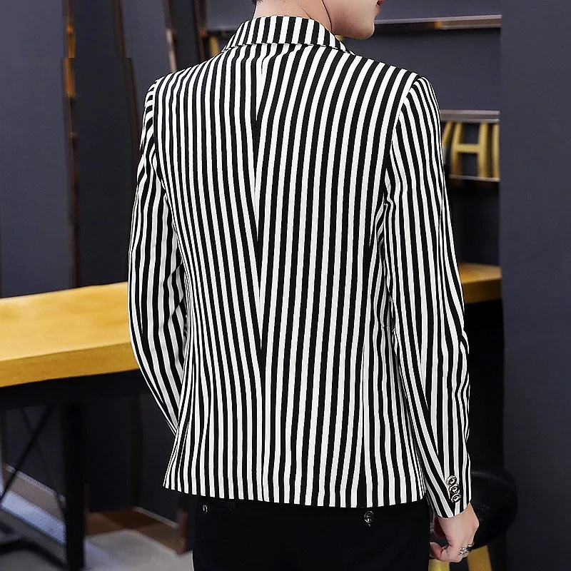 Men Blazer 2019 New Arrival Spring And Autumn Male Leisure Suit Thin Stripe Coat Single Button Casual Korean Style X12 Men Blazer 2019 New Arrival Spring And Autumn Male Leisure Suit Thin Stripe Coat Single Button Casual Korean Style X12