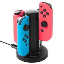 Joy Con зарядное устройство для NS nintendo Switch USB 4 в 1 Joy-Con зарядная док-станция+ светодиодный