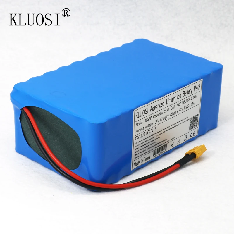 KLUOSI 36V батарея 10S6P 21Ah для NCR18650GA с 35A баланс BMS 42V литий-ионный аккумулятор электровелосипед электрический велосипед мотор скутер