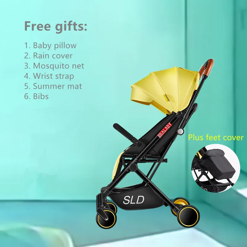  5.5Kg Lightweight Portable Folding Luxury Baby Strollers On Plane Hot Mom Baby Stroller Four Wheels