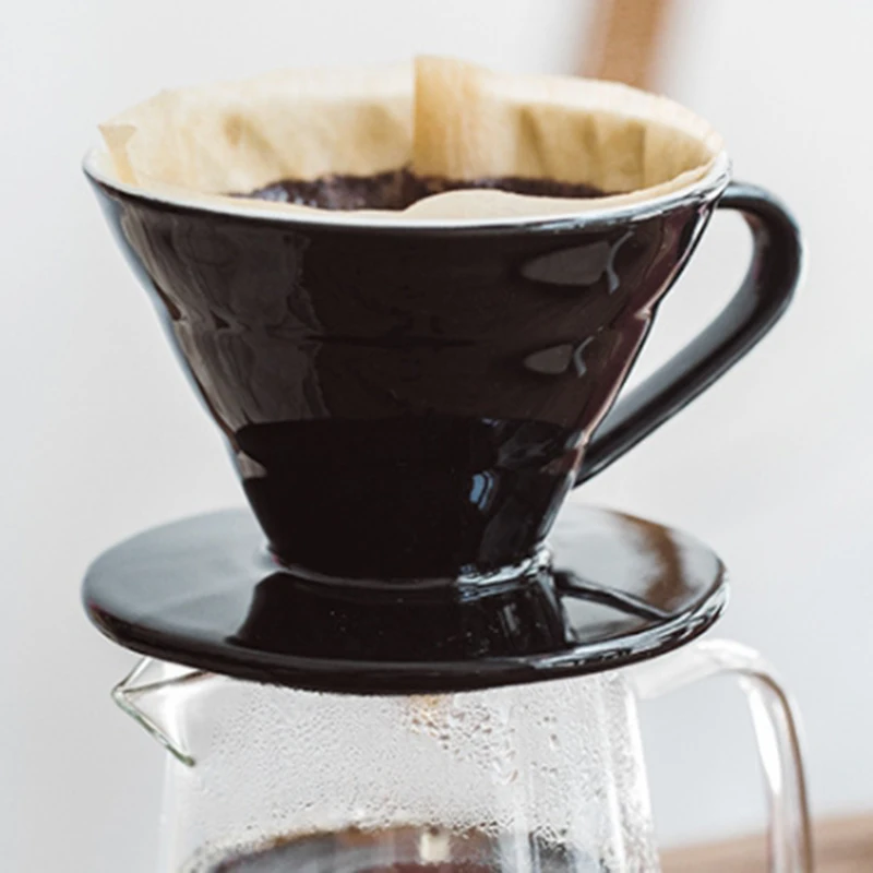 Colorful Coffee Maker Screw Thread Inside Ceramic Coffee Dripper Coffee Brewer Drip Cup for 1-2 People