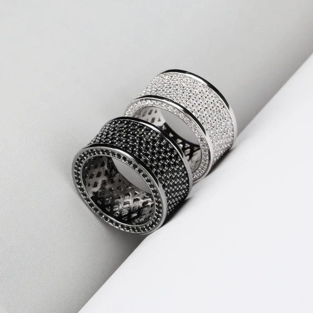 TOPGRILLZ Micro Pave Iced Out Bling AAA+ кубический циркон круглые кольца хип хоп рок ювелирные изделия медное кольцо из материала для мужчин и женщин