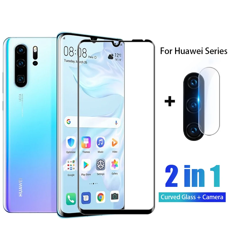 Закаленное стекло 2 в 1 для Huawei P30 Pro/P30/Mate 20 Lite Pro | Мобильные телефоны и аксессуары