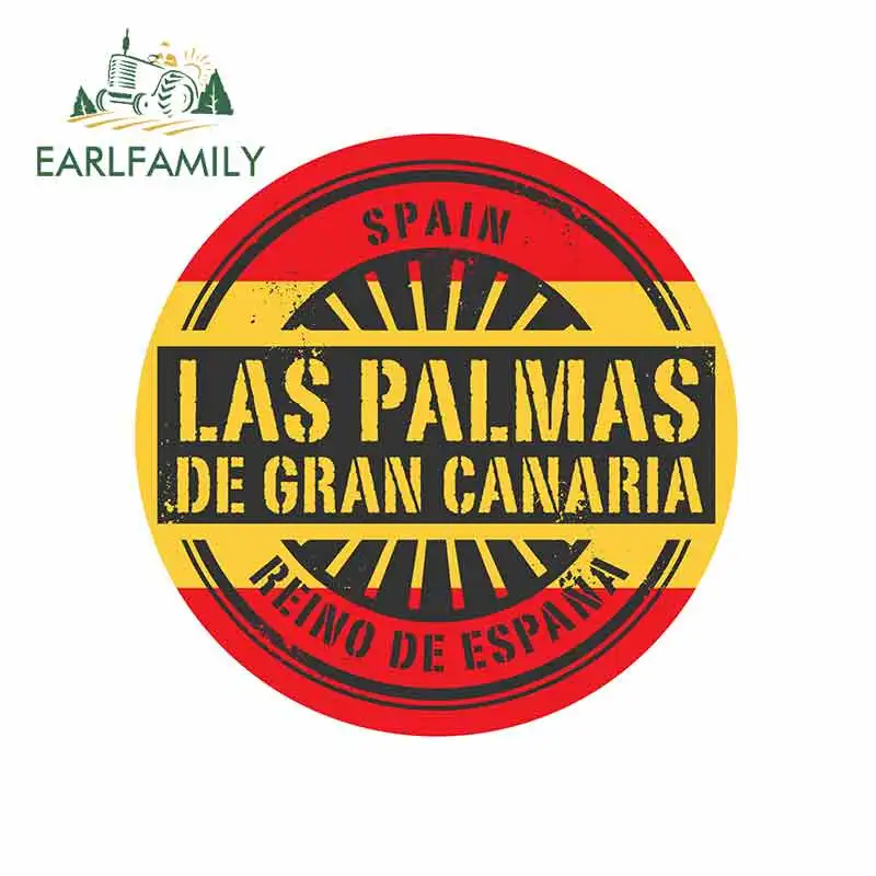 

EARLFAMILY 13cm x 12.8cm for Las Palmas Gran Canaria Car Stickers Vinyl Refrigerator RV VAN Fine Decal JDM Car Accessories Anime